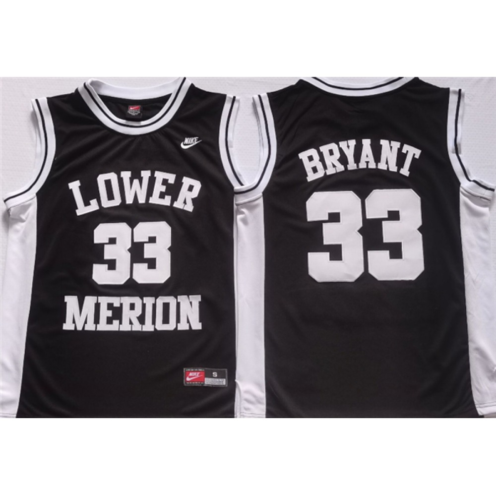 Men's Lower Merion #33 Kobe Bryant Black Stitched Jersey 1