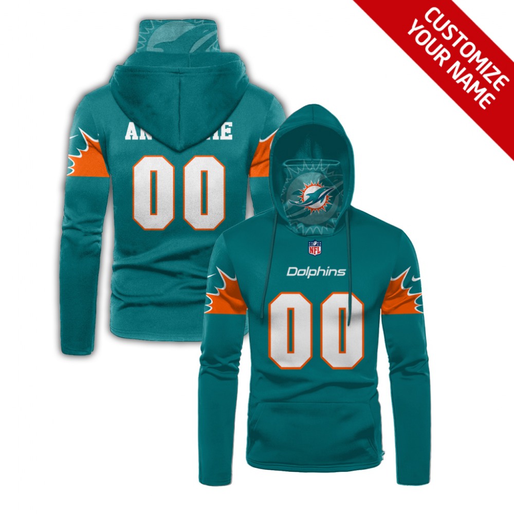 Men's Miami Dolphins 2020 Aqua Customize Hoodie Mask 1