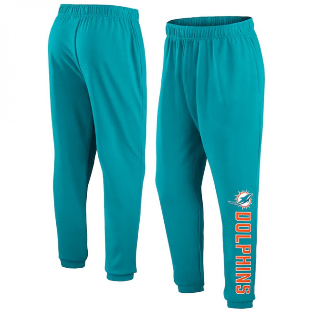 Men's Miami Dolphins Aqua Chop Block Fleece Sweatpants 1