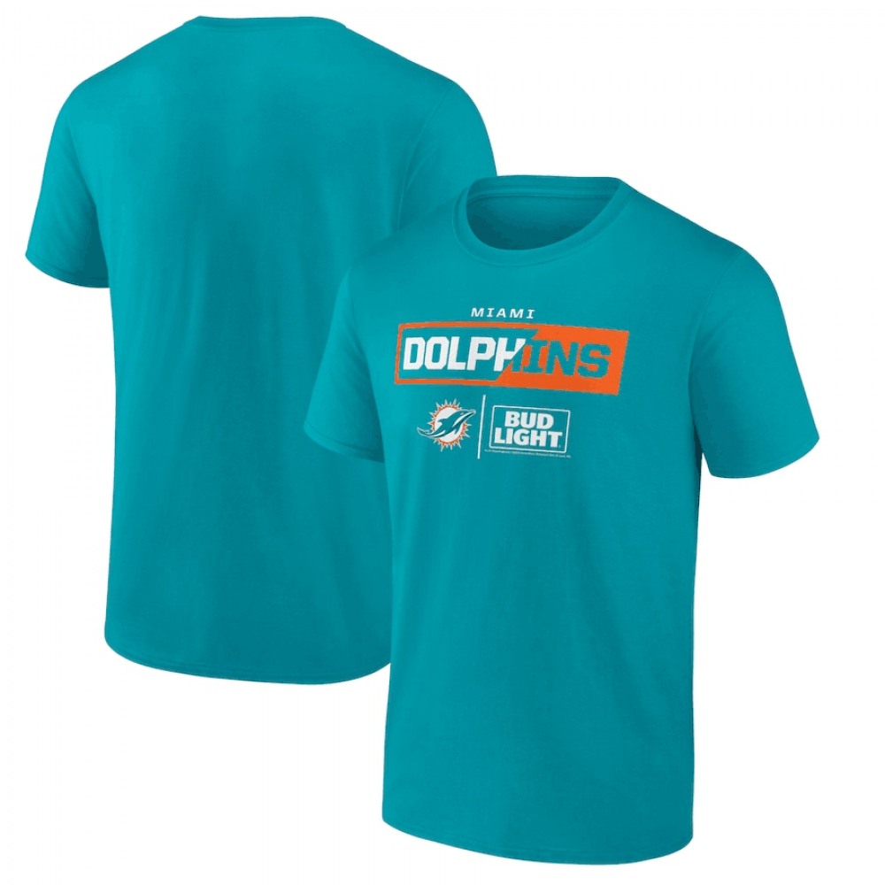 Men's Miami Dolphins Aqua x Bud Light T-Shirt 1