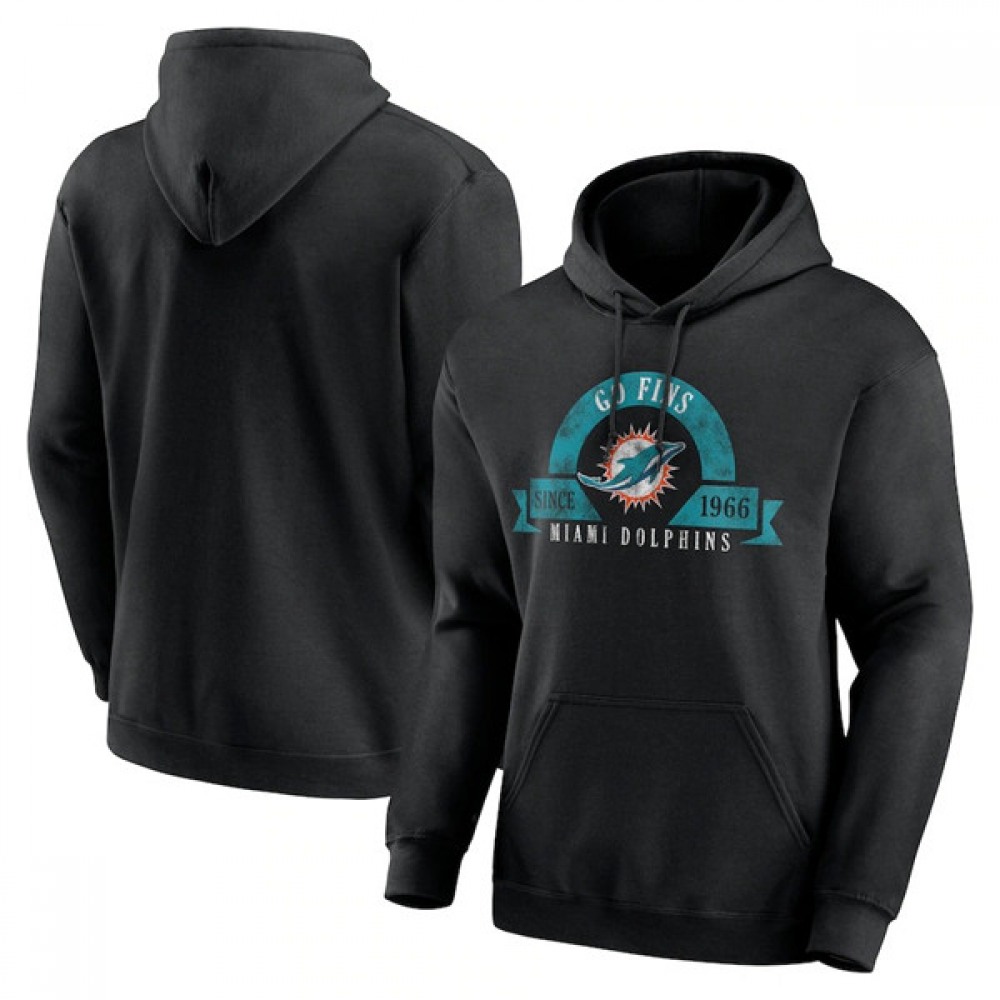 Men's Miami Dolphins Black Pullover Hoodie 1