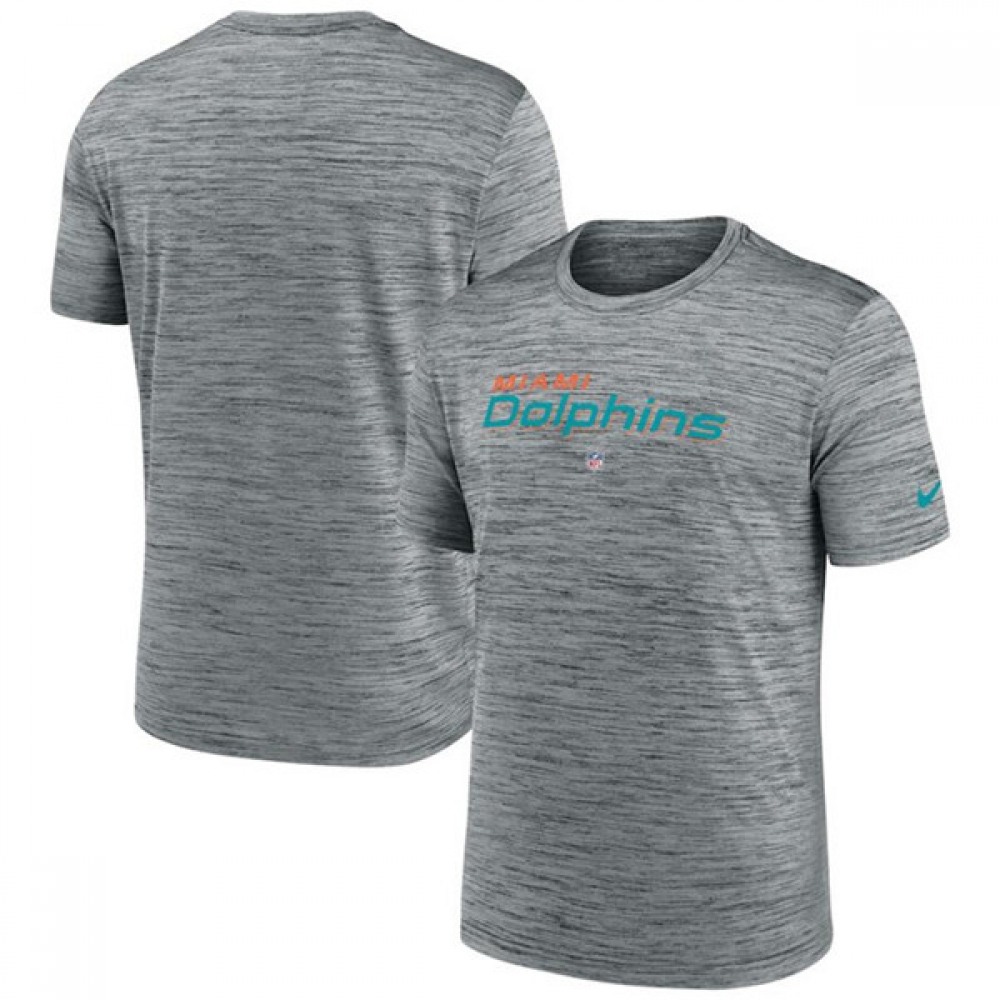 Men's Miami Dolphins Gray Velocity Performance T-Shirt 1