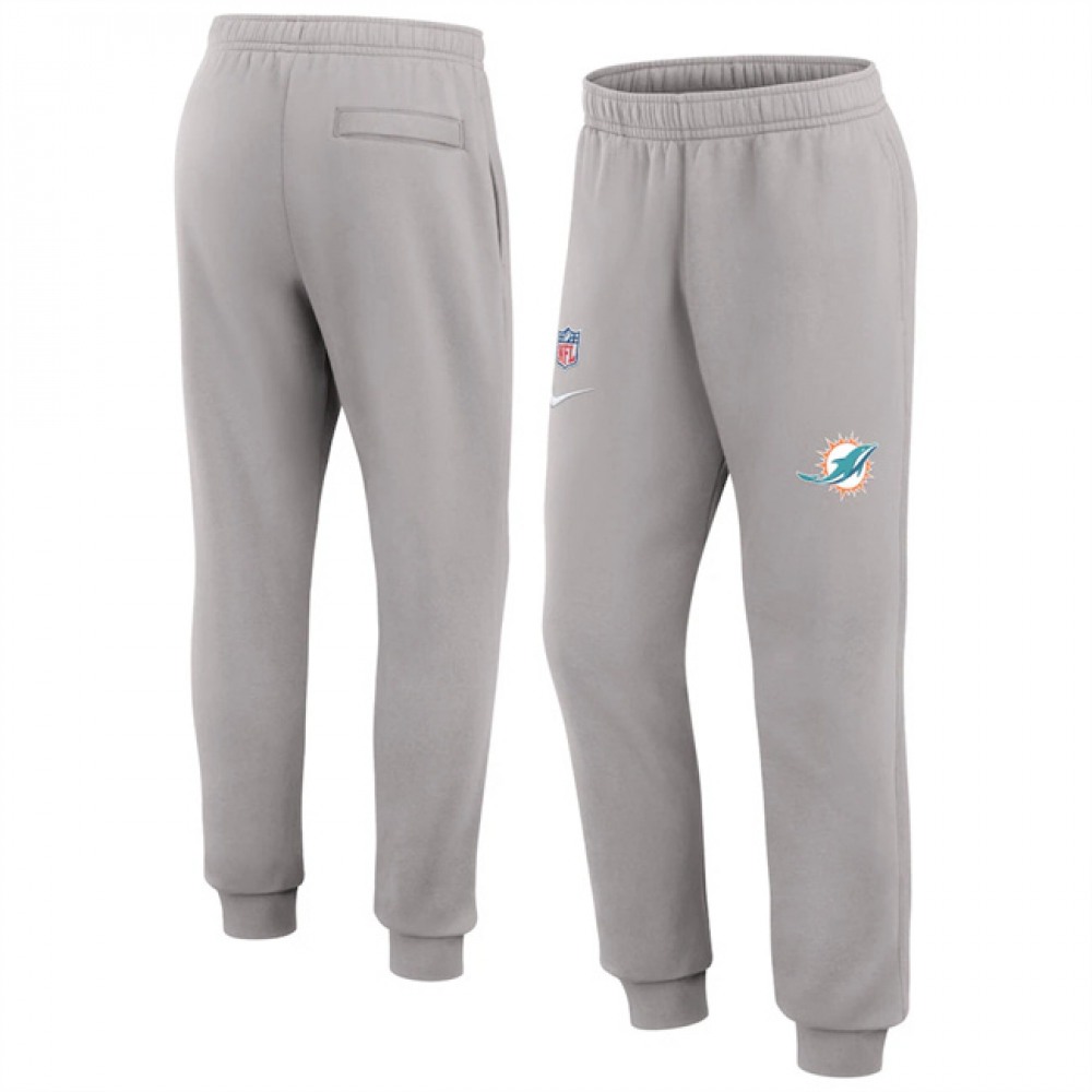 Men's Miami Dolphins Grey Chop Block Fleece Sweatpants 1