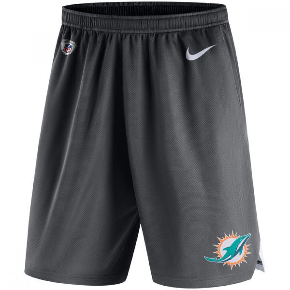 Men's Miami Dolphins Charcoal Knit Performance Shorts 1