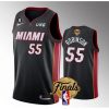 Men's Miami Heat #55 Duncan Robinson Black 2023 Finals Icon Edition With NO.6 Patch Stitched Basketball Jersey
