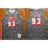 Men's Miami Heat #93 Bape Black Throwback basketball Jersey