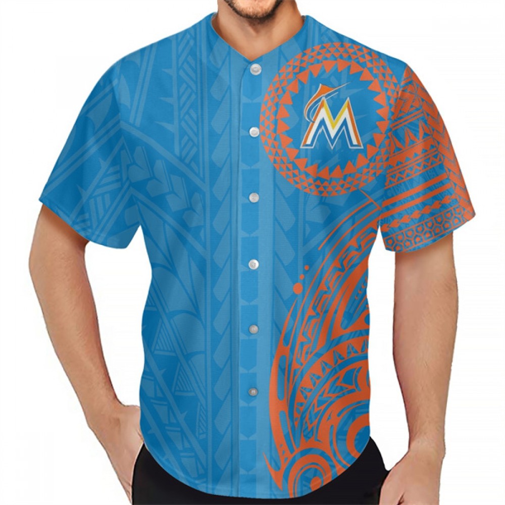 Men's Miami Marlins Blue Baseball Jersey 1