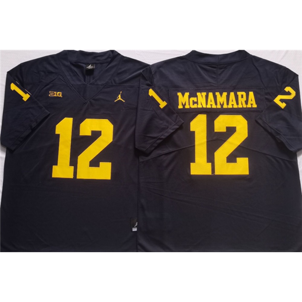 Men's Michigan Wolverines #12 McNAMARA Blue Stitched Jersey 1