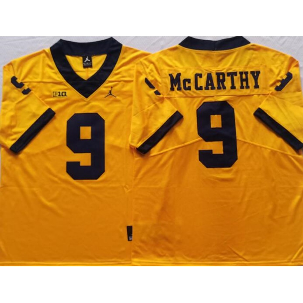 Men's Michigan Wolverines ACTIVE PLAYER Custom Yellow Stitched Jersey 1