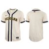 Men's Michigan Wolverines Blank Cream Stitched Baseball Jersey