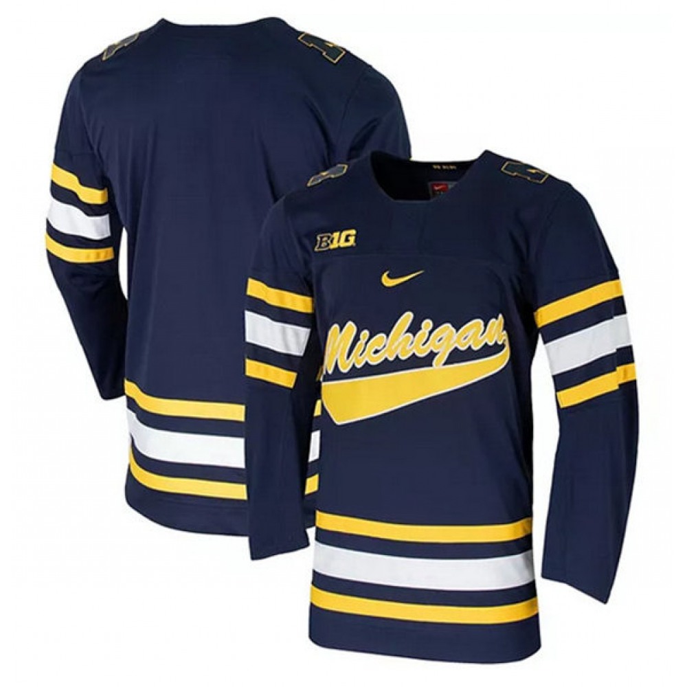 Men's Michigan Wolverines Navy Stitched Football Jersey 1