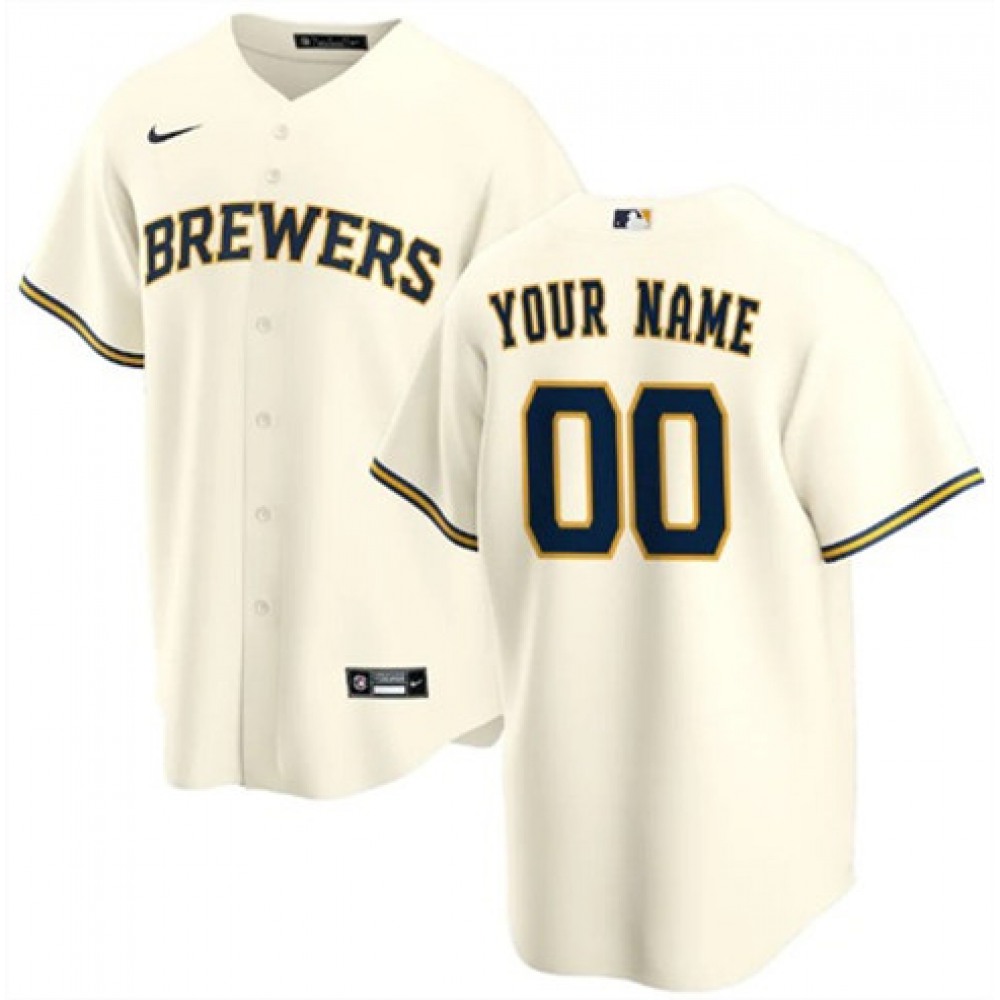 Men's Milwaukee Brewers Customized Stitched MLB Jersey 1