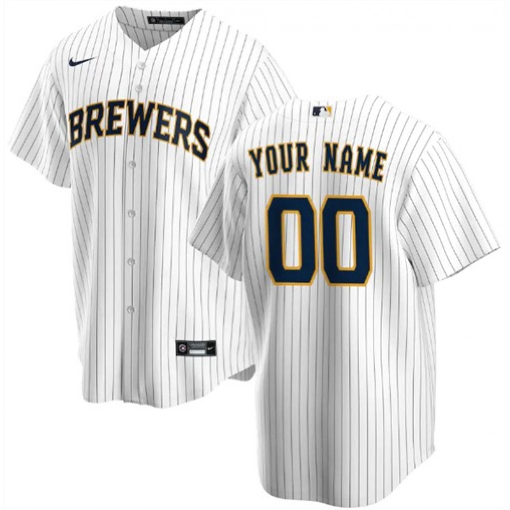 Men's Milwaukee Brewers Customized Stitched MLB Jersey 1