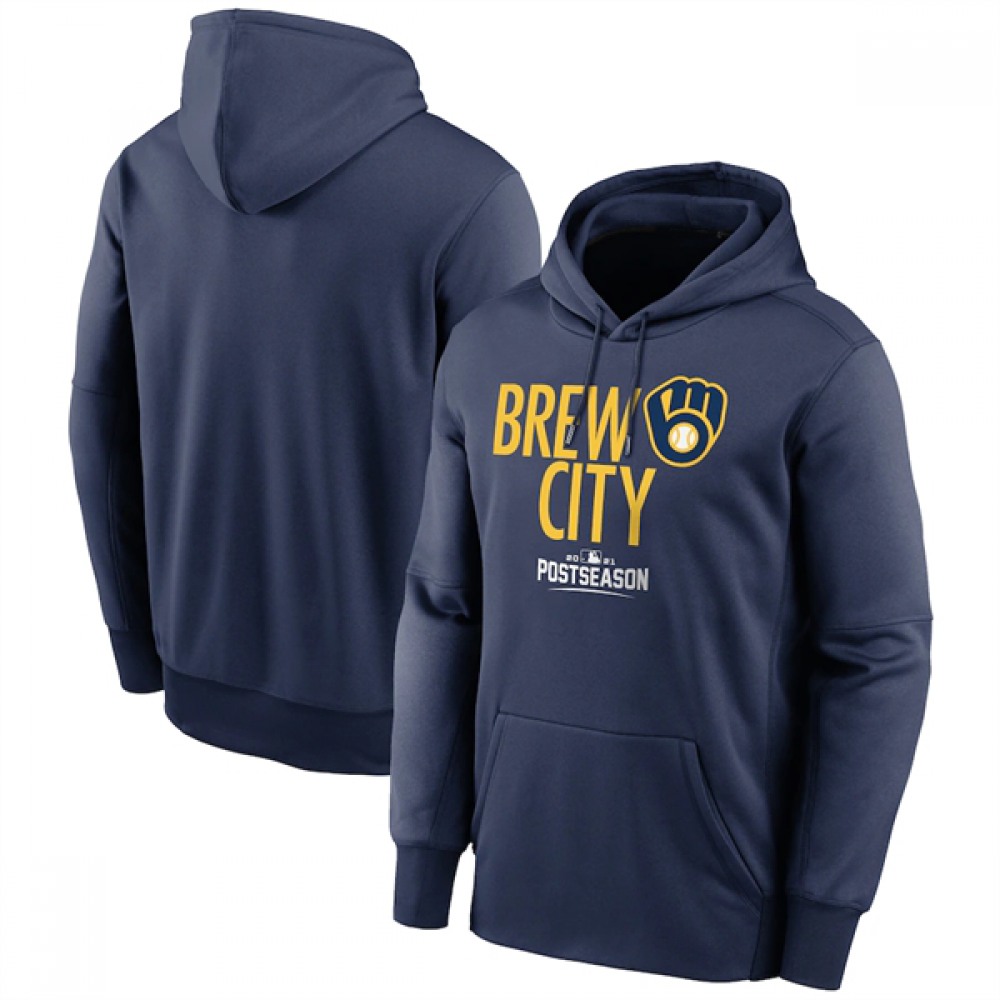 Men's Milwaukee Brewers Navy Hoodie 1