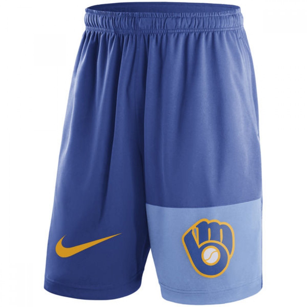 Men's Milwaukee Brewers Royal Cooperstown Collection Dry Fly Shorts 1
