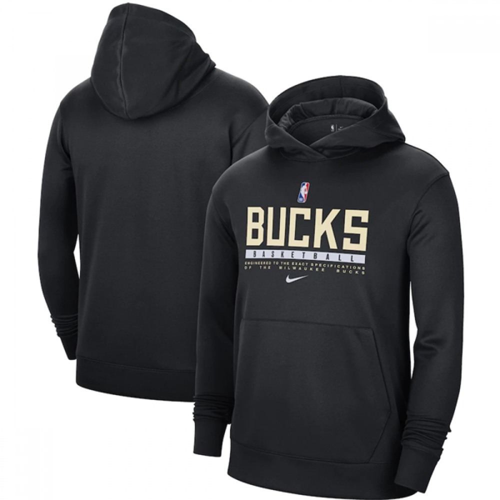 Men's Milwaukee Bucks 2021 Black Pullover Hoodie 1