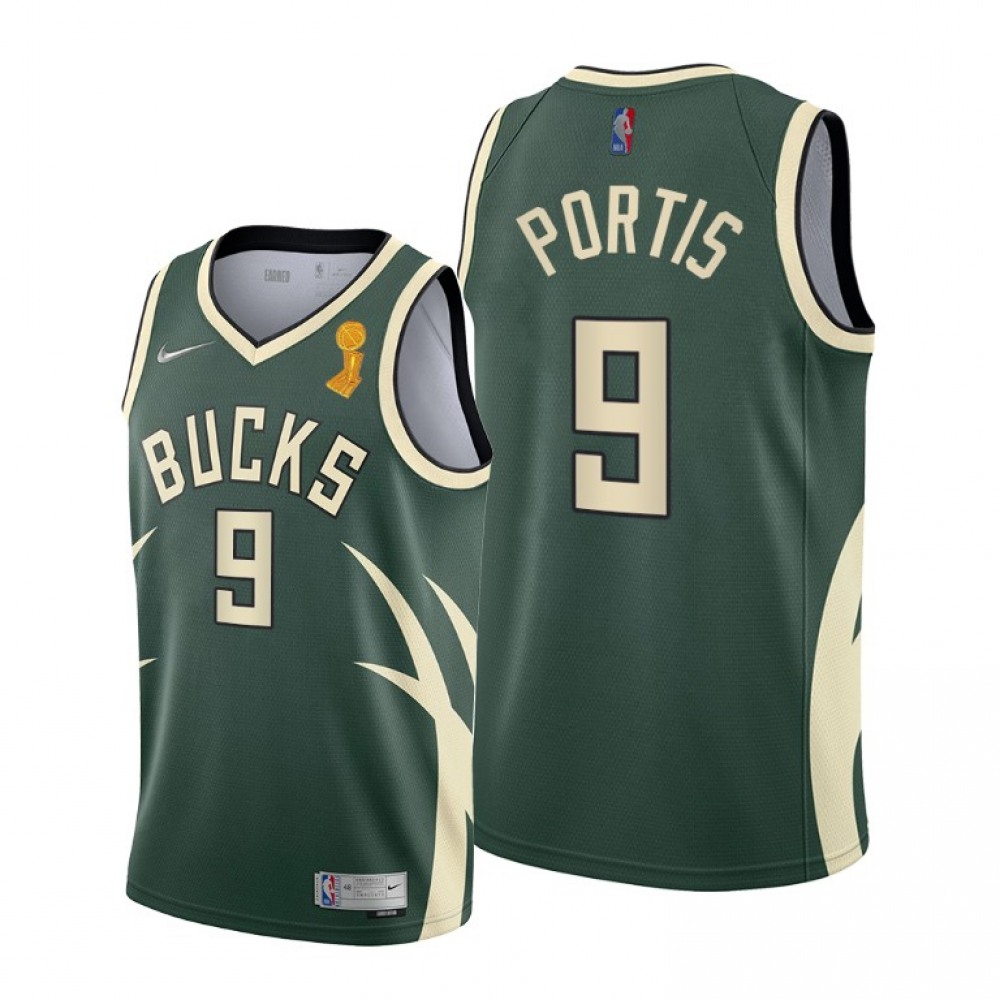 Men's Milwaukee Bucks #9 Bobby Portis 2021 Green Finals Champions Stitched Basketball Jersey 1