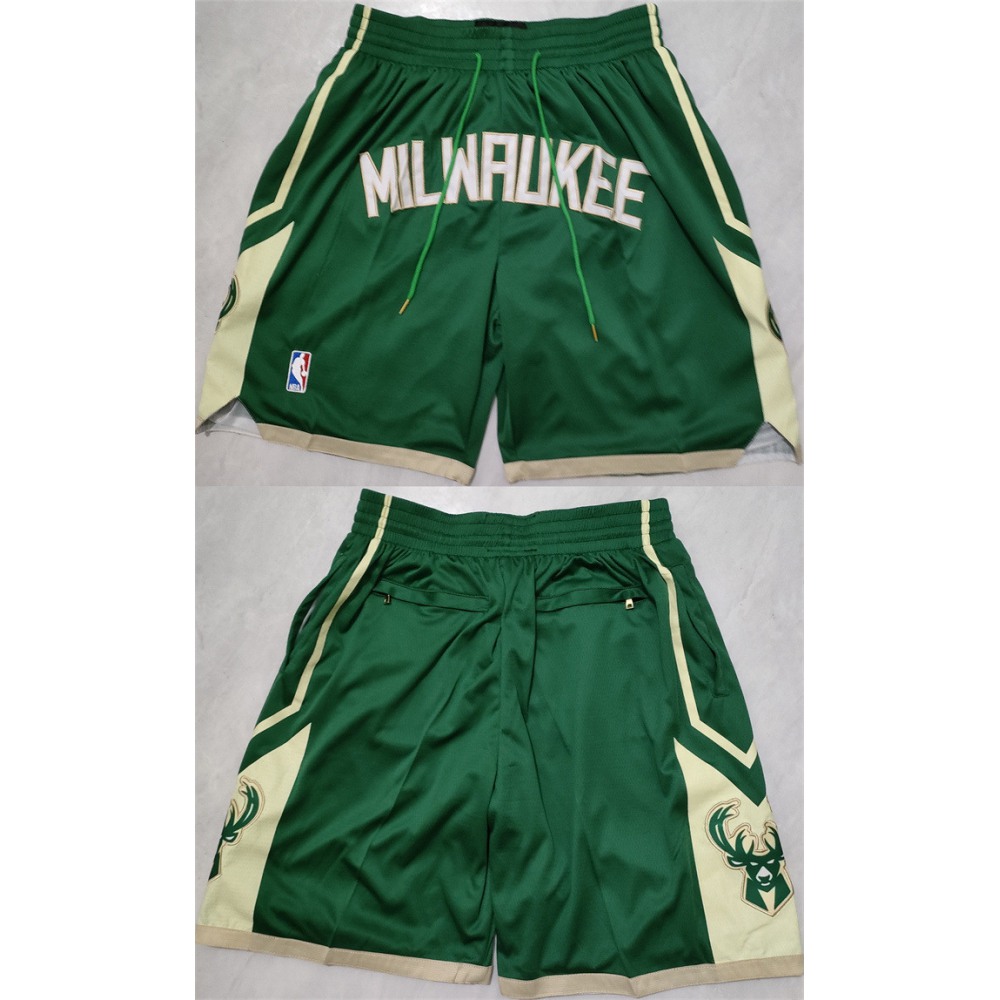 Men's Milwaukee Bucks Green Shorts (Run Small) 1