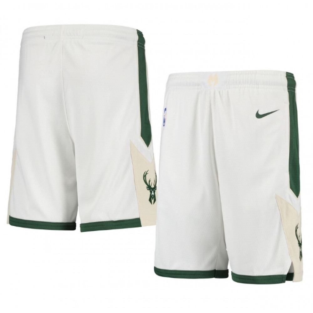 Men's Milwaukee Bucks White Shorts (Run Small) 1