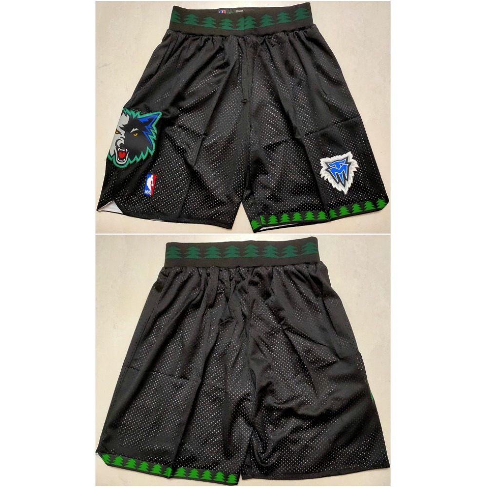 Men's Minnesota Timberwolves Black Shorts (Run Small) 1