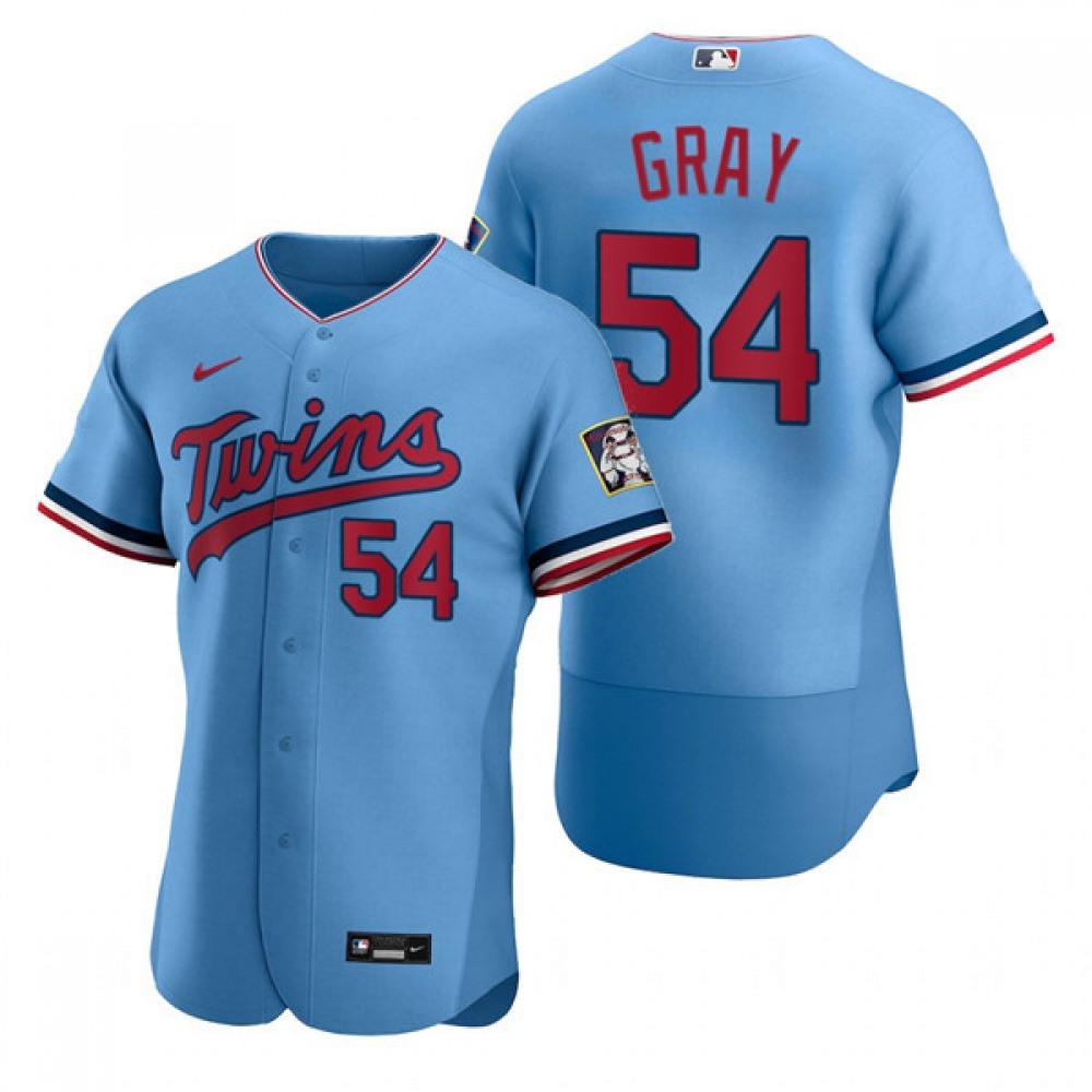 Men's Minnesota Twins #54 Sonny Gray Blue Flex Base Stitched Jersey 1