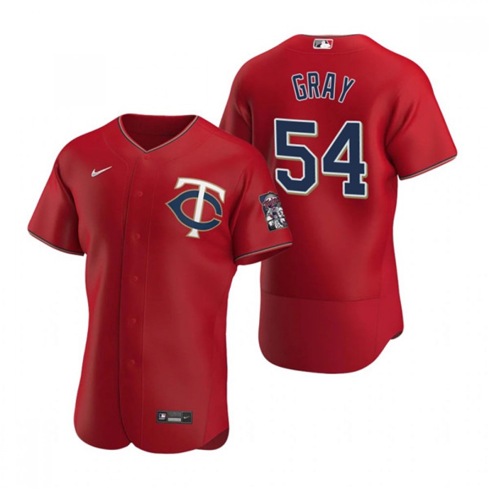Men's Minnesota Twins #54 Sonny Gray Red Flex Base Stitched Jersey 1