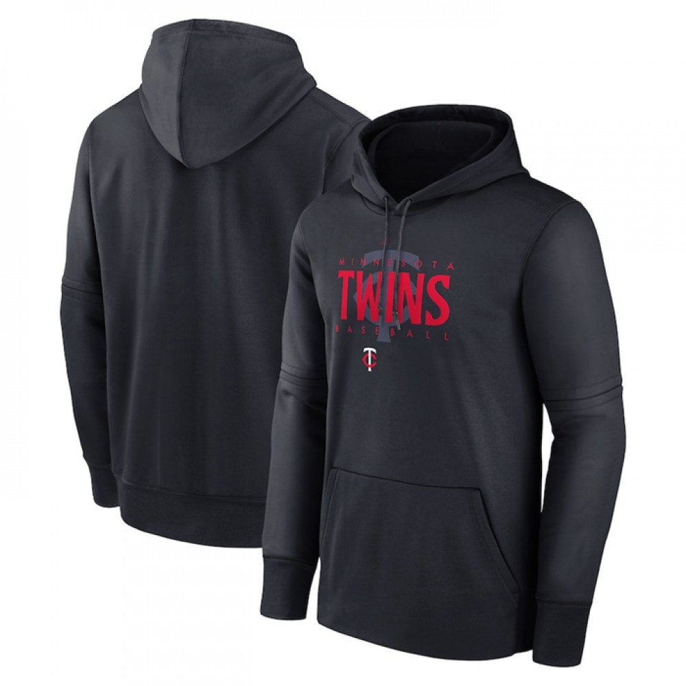 Men's Minnesota Twins Navy Pregame Performance Pullover Hoodie 1