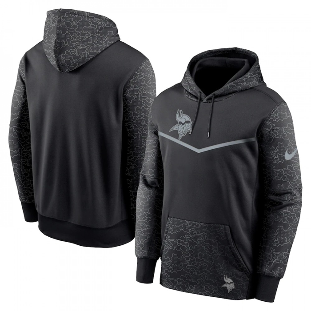 Men's Minnesota Vikings Black Reflective Therma Hoodie 1