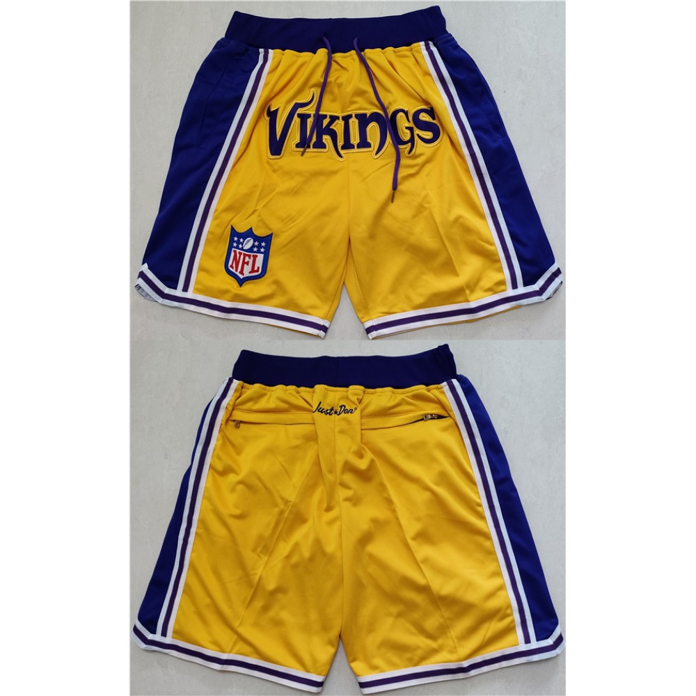 Men's Minnesota Vikings Yellow Shorts (Run Smaller) 1