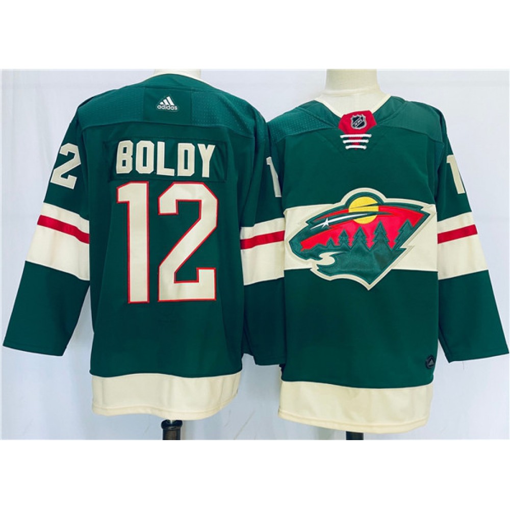 Men's Minnesota Wild #12 Matt Boldy Green Stitched Jersey 1