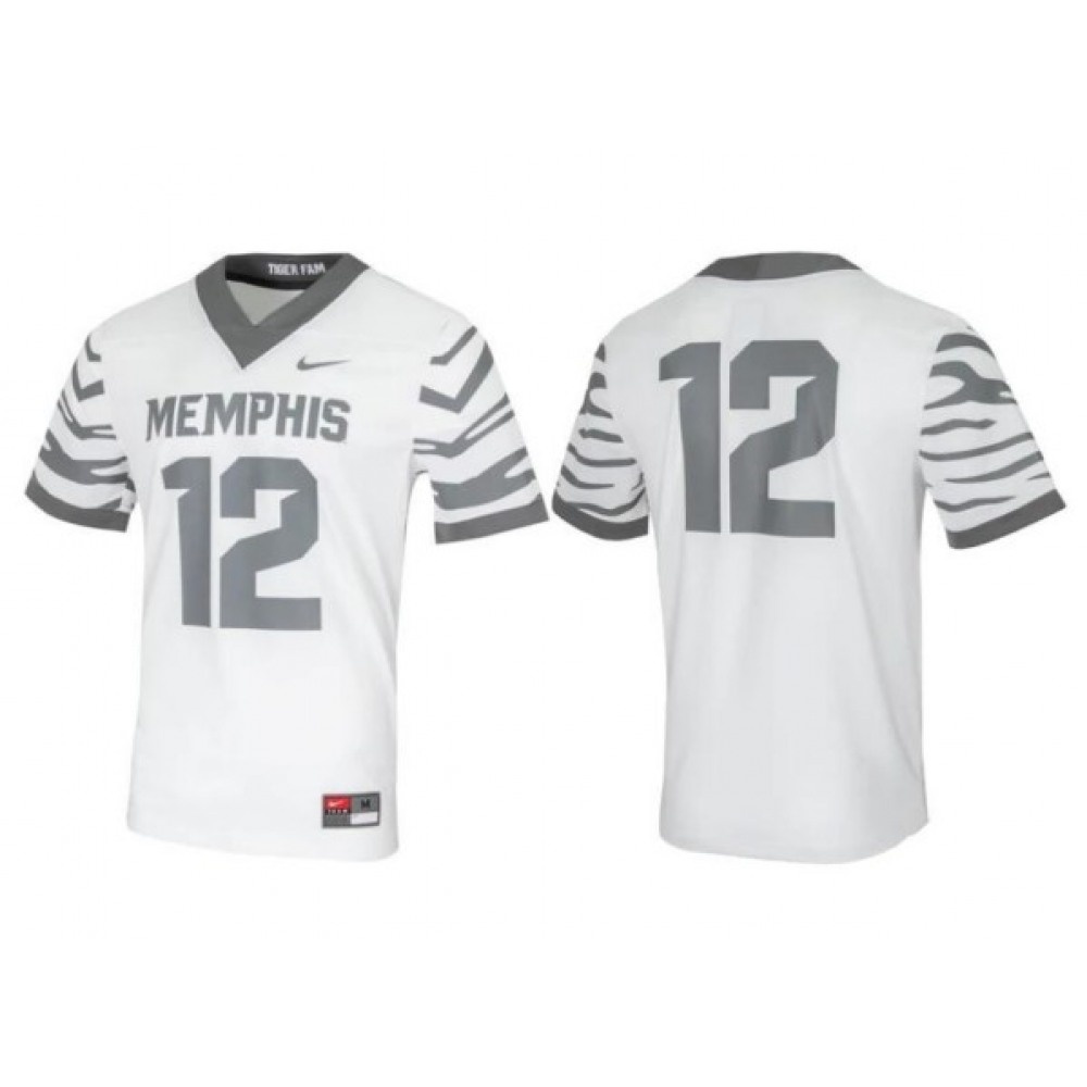 Men's Montana Grizzlies #12 White Gray Stitched Football Game Jersey 1