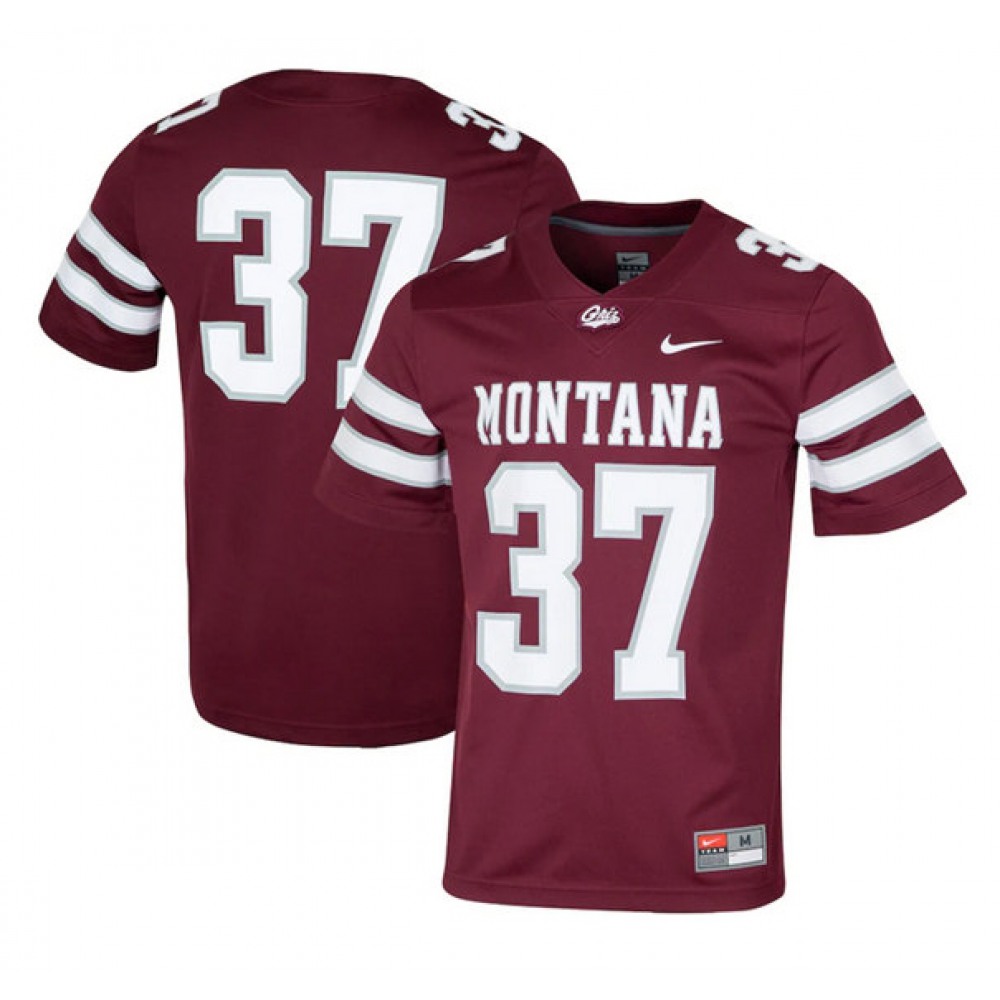 Men's Montana Grizzlies #37 Maroon Stitched Jersey 1