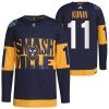 Men's Nashville Predators #11 Luke Kunin 2022 Navy Stadium Series Player Stitched Jersey