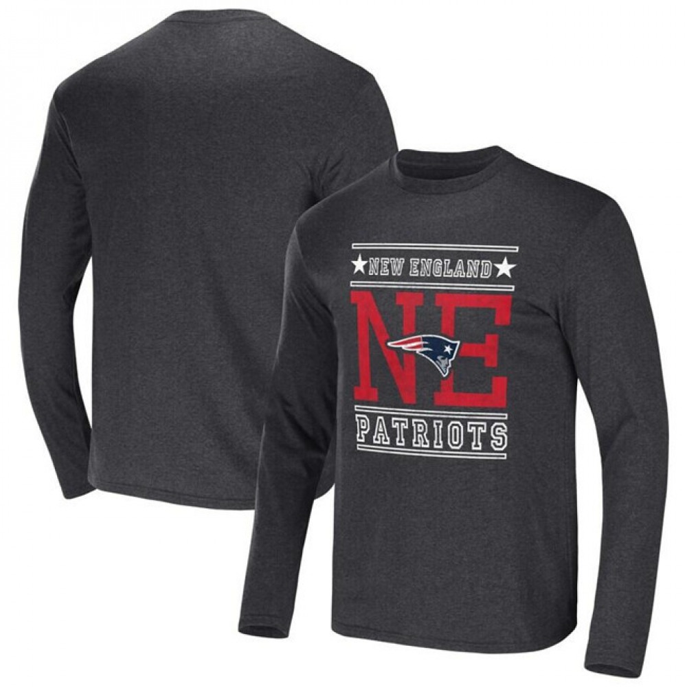 Men's New England PatriotsHeathered Charcoal x Darius Rucker Collection Long Sleeve T-Shirt 1
