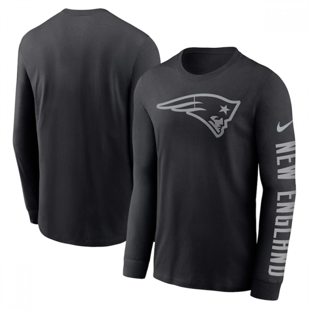 Men's New England Patriots Black Long Sleeve T-Shirt 1