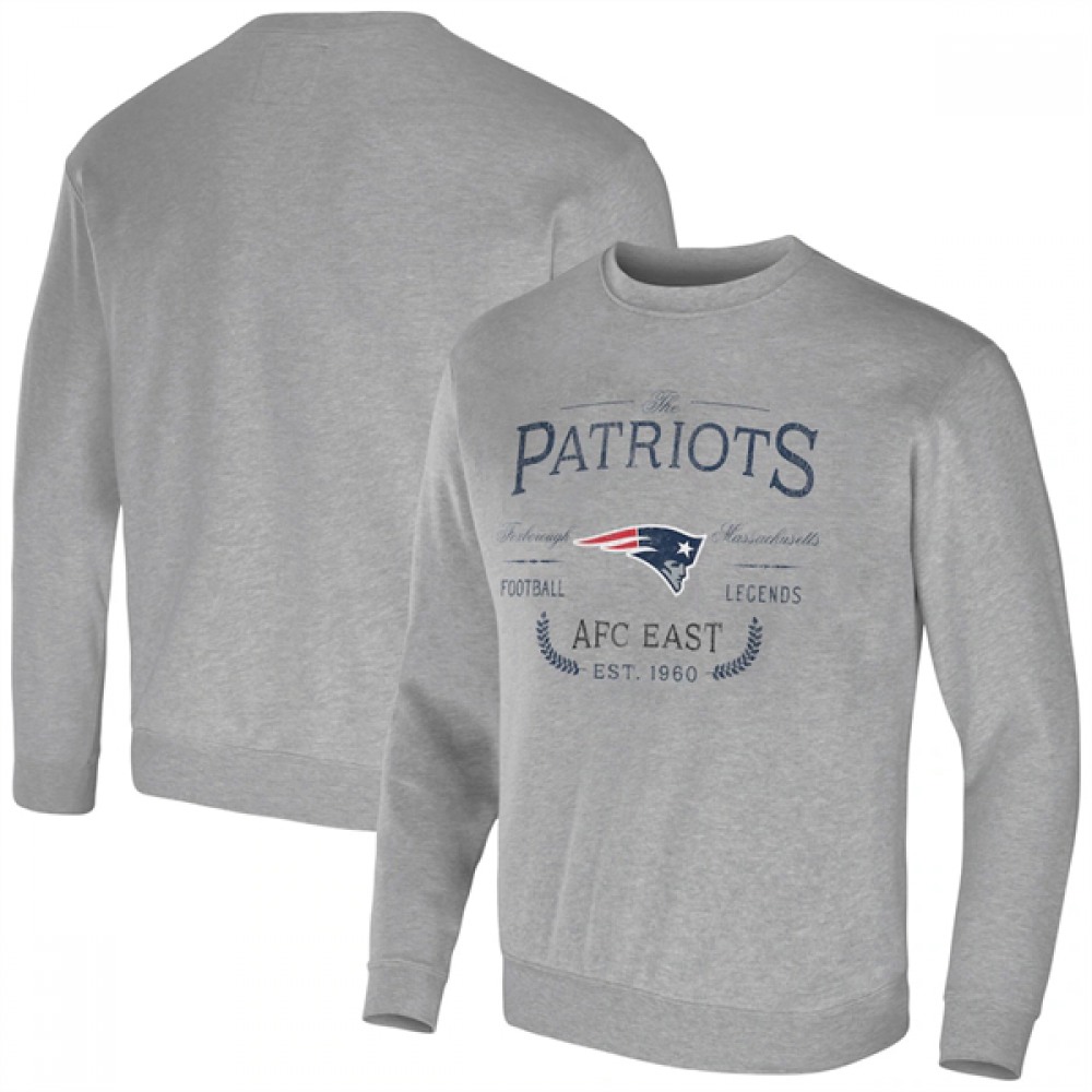 Men's New England Patriots Gray Darius Rucker Collection Pullover Sweatshirt 1