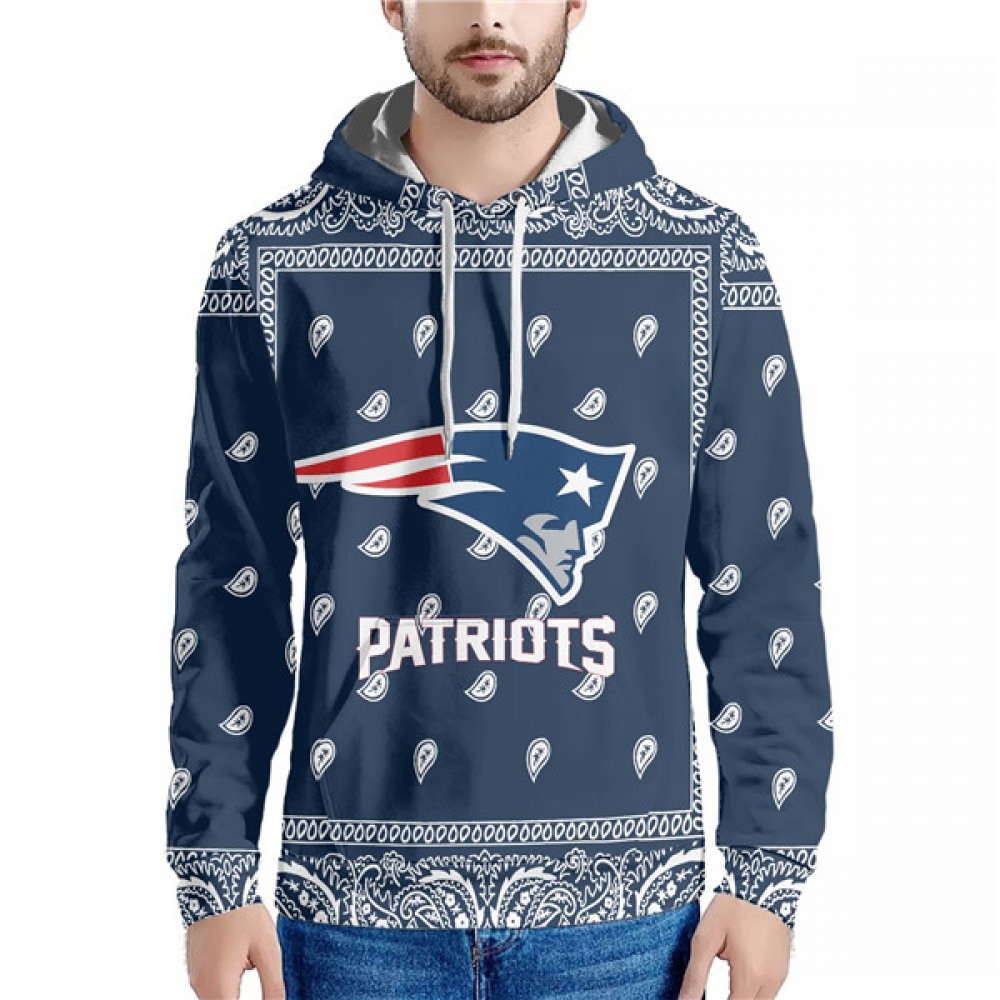 Men's New England Patriots Navy Pullover Hoodie 1