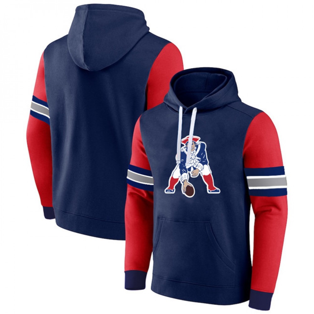 Men's New England Patriots Navy/Red Pullover Hoodie 1
