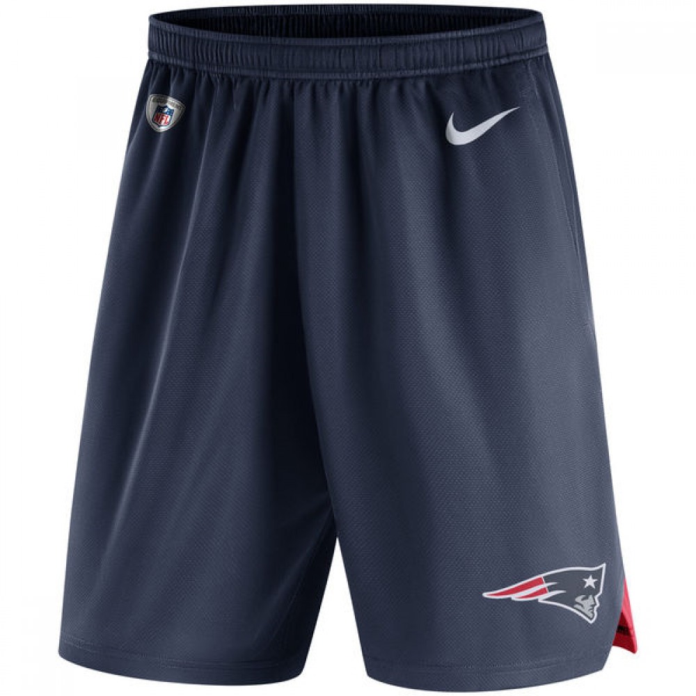 Men's New England Patriots Navy Knit Performance Shorts 1