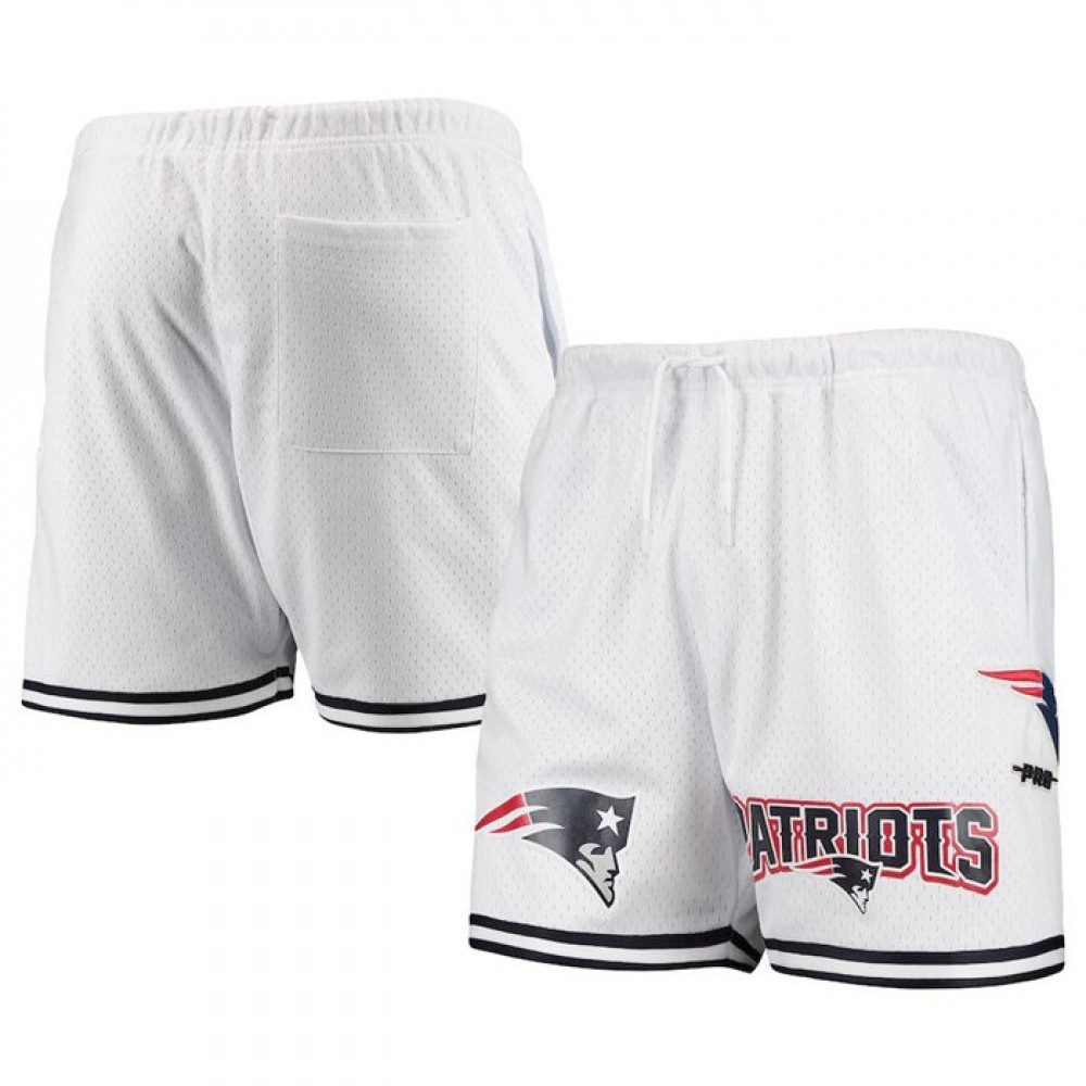 Men's New England Patriots White Mesh Shorts 1