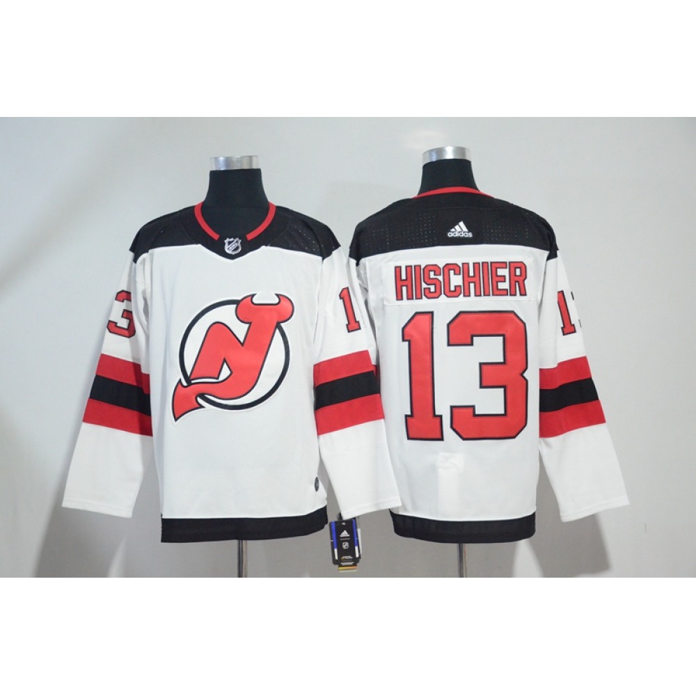Men's New Jersey Devils #13 Nico Hischier White Stitched NHL Jersey 1
