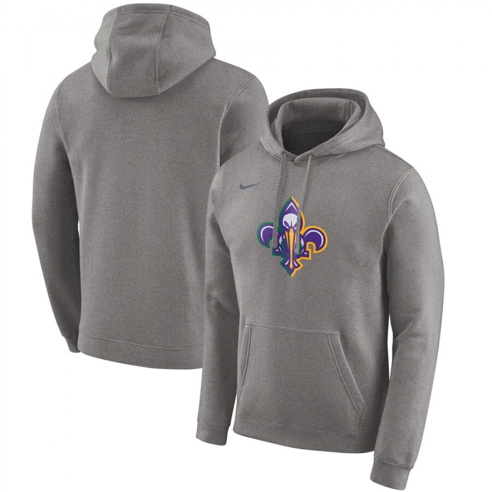 Men's New Orleans Pelicans Grey City Edition Club Pullover Hoodie 1