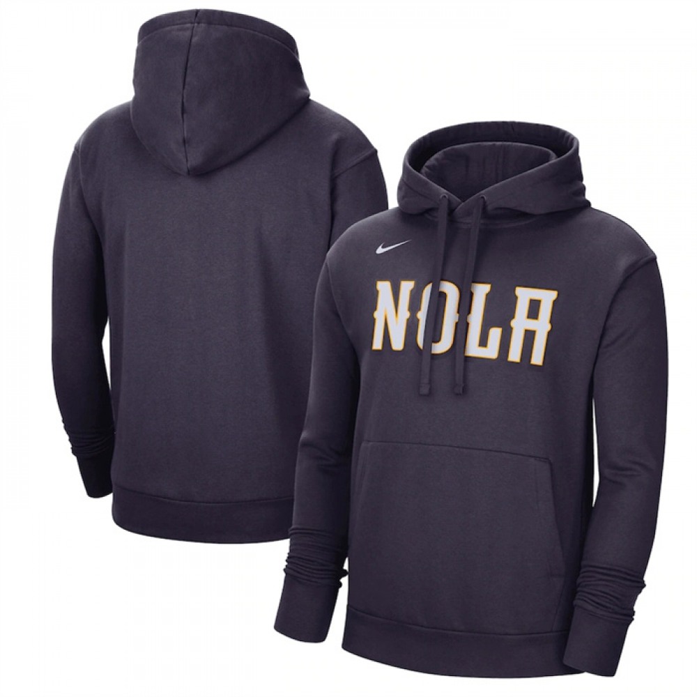 Men's New Orleans Pelicans Navy 2022/23 City Edition Essential Pullover Hoodie 1