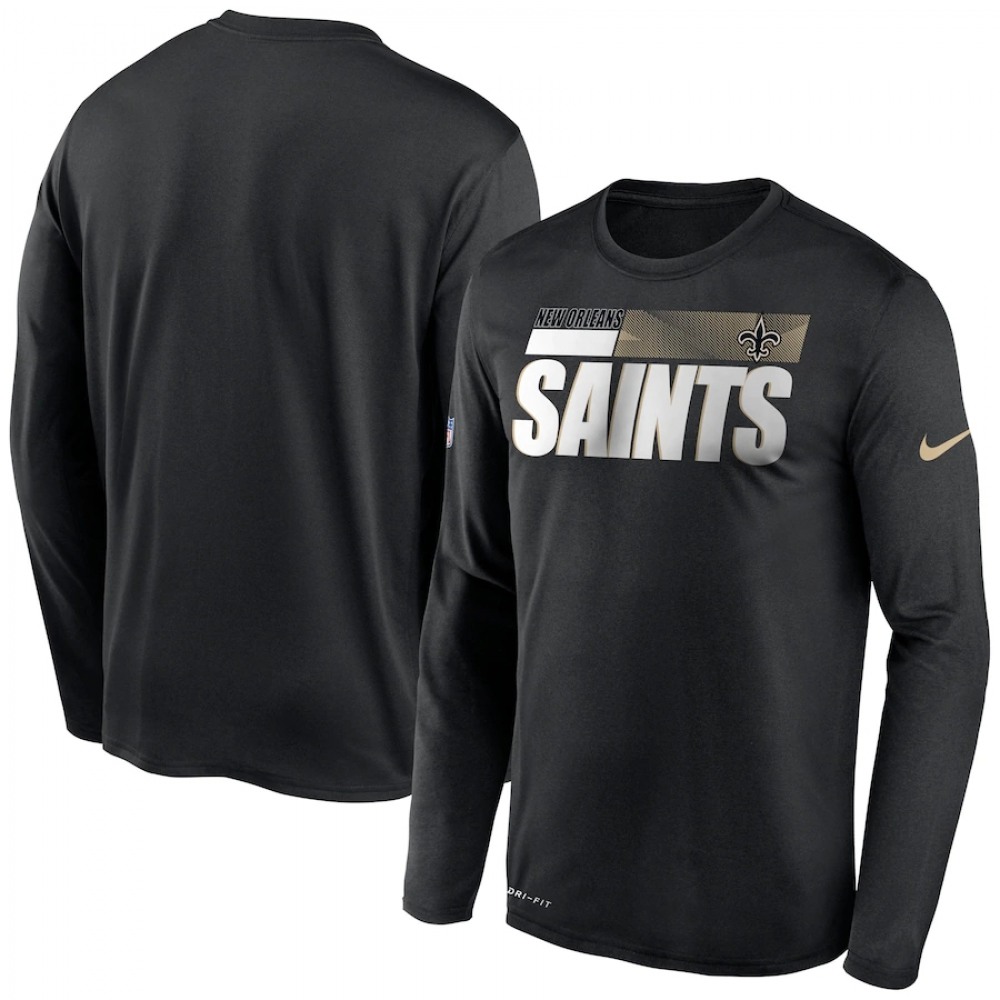 Men's New Orleans Saints 2020 Black Sideline Impact Legend Performance Long Sleeve T-Shirt 1