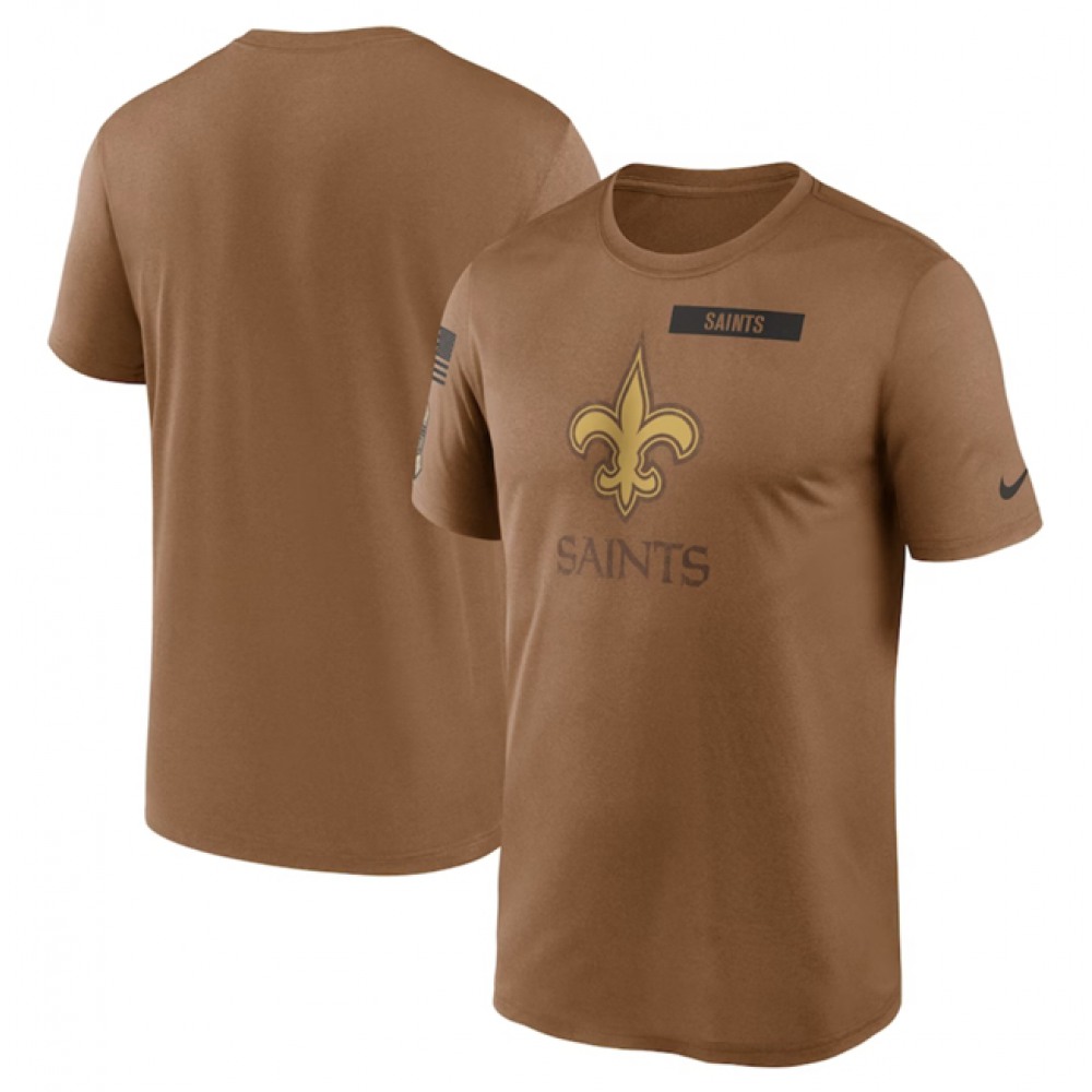 Men's New Orleans Saints 2023 Brown Salute To Service Legend Performance T-Shirt 1