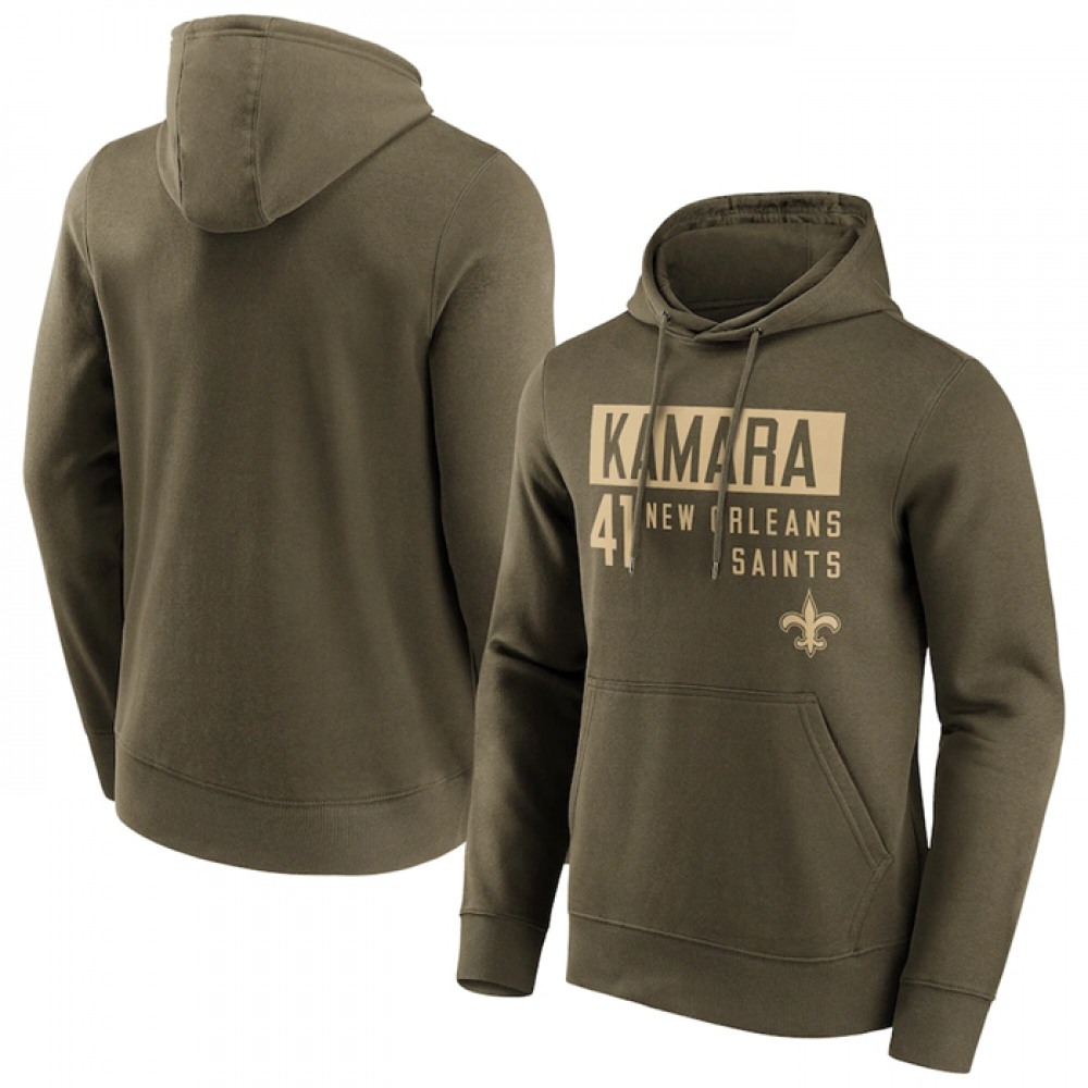 Men's New Orleans Saints #41 Alvin Kamara Fashion Name & Number Hoodie 1