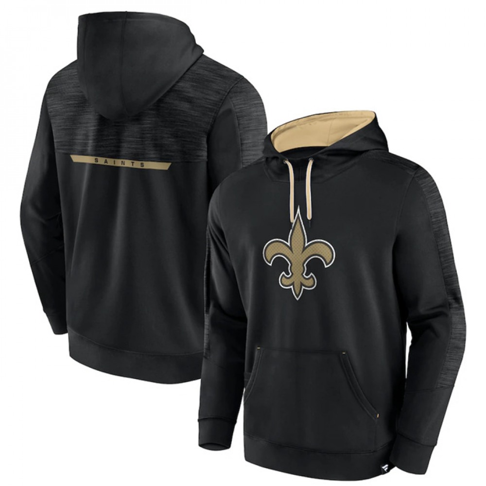 Men's New Orleans Saints Black Defender Evo Pullover Hoodie 1