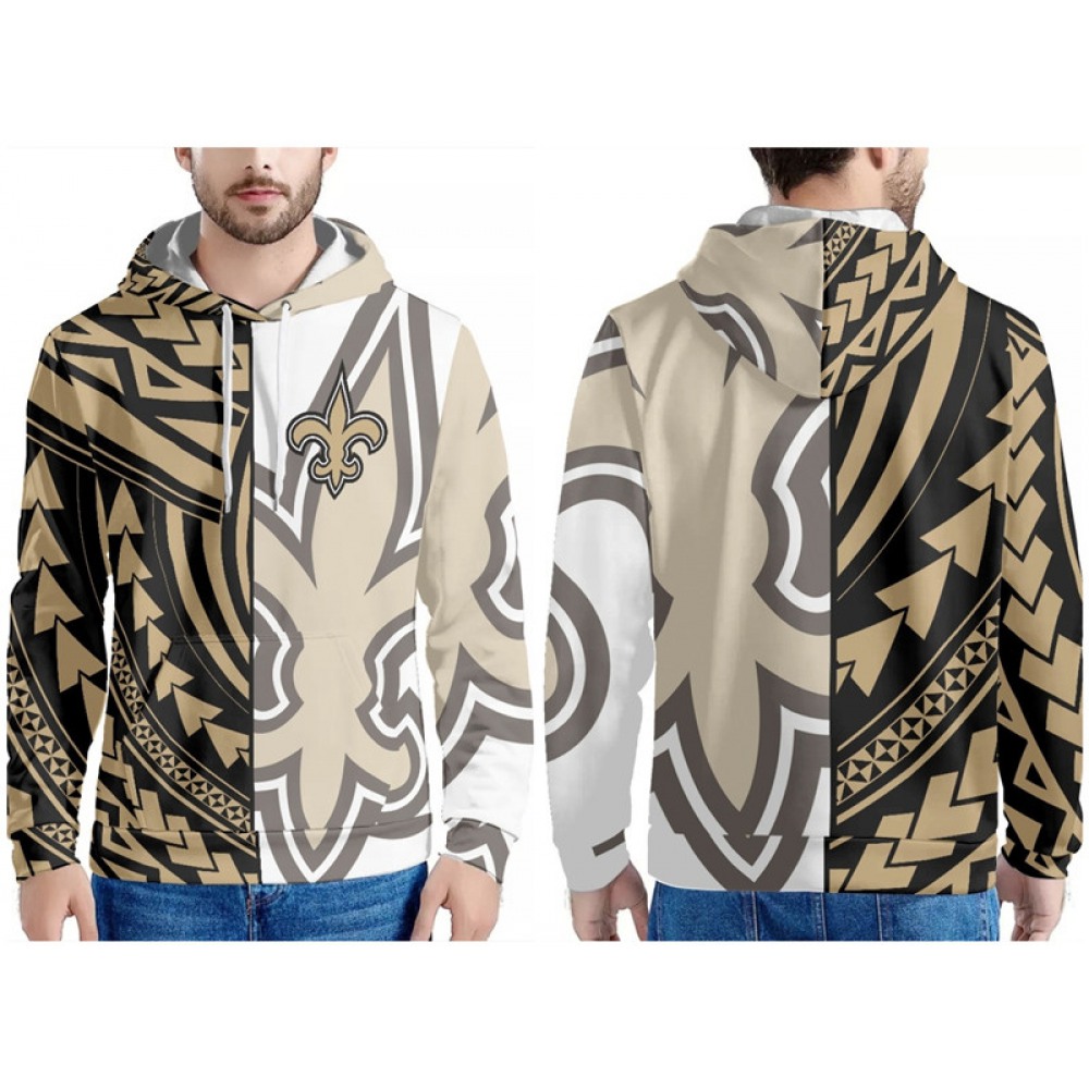 Men's New Orleans Saints Black/Gold Pullover Hoodie 1