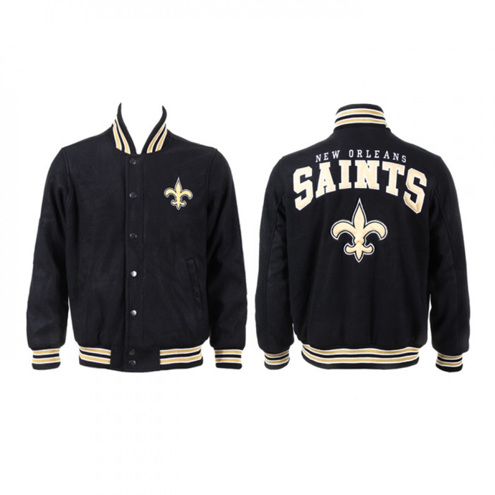 Men's New Orleans Saints Black Stitched Jacket 1