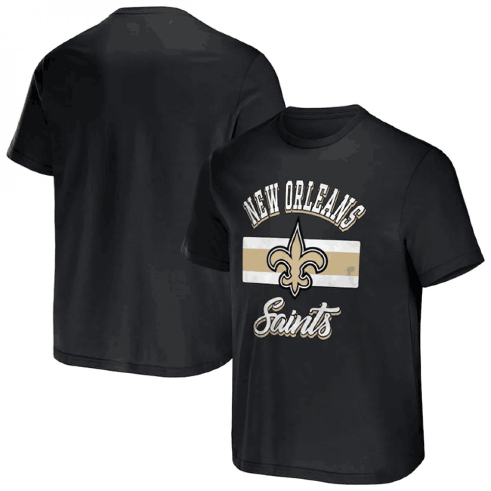 Men's New Orleans Saints Black x Darius Rucker Collection Stripe T-Shirt 1